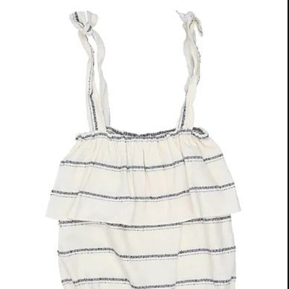 MESSAGE IN THE BOTTLE Popover Ruffle Romper - 1 Month - Picture 2 of 6